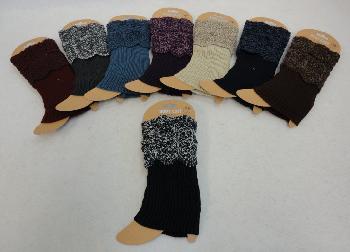 Knitted Boot Cuffs [Variegated Top/Solid Bottom]